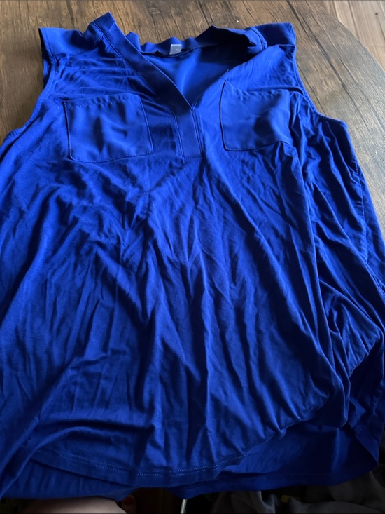 Cable & Gauge Tops - Cable & Gauge Cobalt Blue Sleeveless V-Neck Top